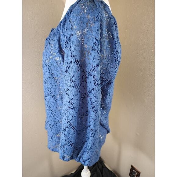 Fenn Wright Manson Crotchet Cardigan Blue Button Up Sz 1X Cottagecore... - Picture 5 of 7